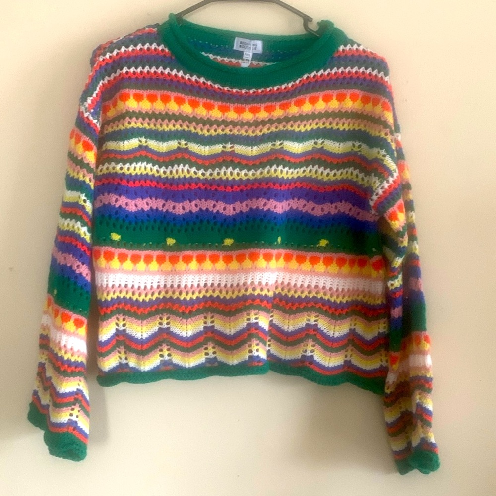 NWT beginning boutique colorful crochet top size m/l